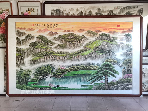 Landscape painting banner Size: 132X283cm