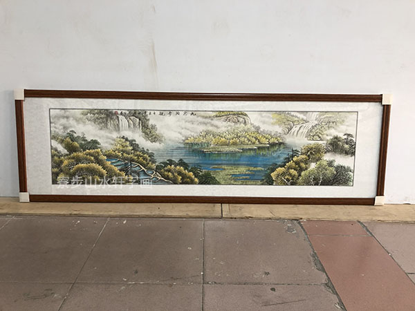 Jiuzhaigou Landscape Painting banner size: 50X166cm